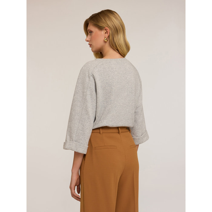 Motivi - Felpa ricamata - Grigio