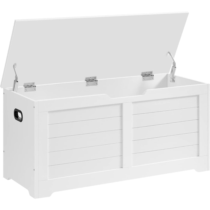 Panca Contenitore Oslo in Legno Bianco con Maniglie