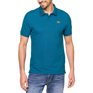 Polo Hot Buttered Stoney tinta unita Blu.