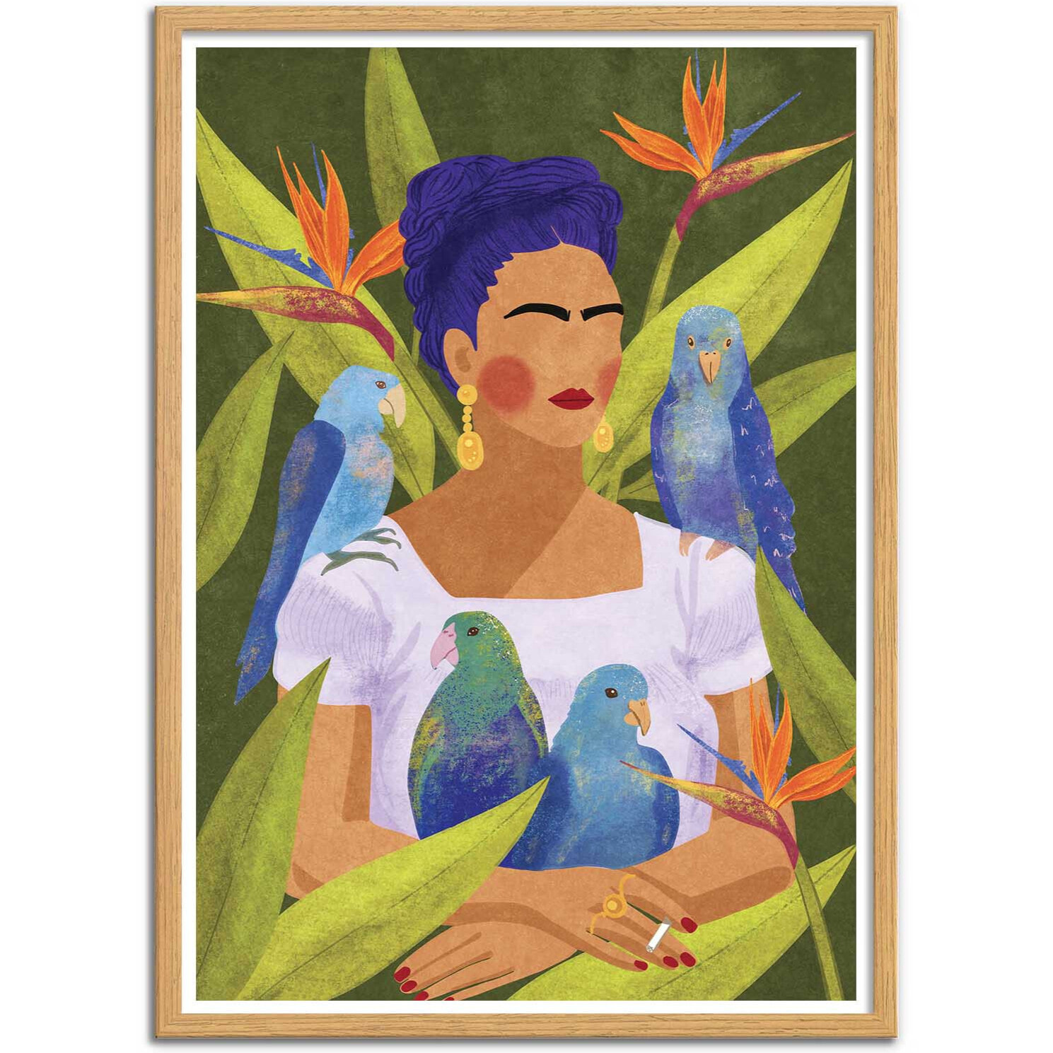 Affiche - Frida and birds - Raissa Oltmanns