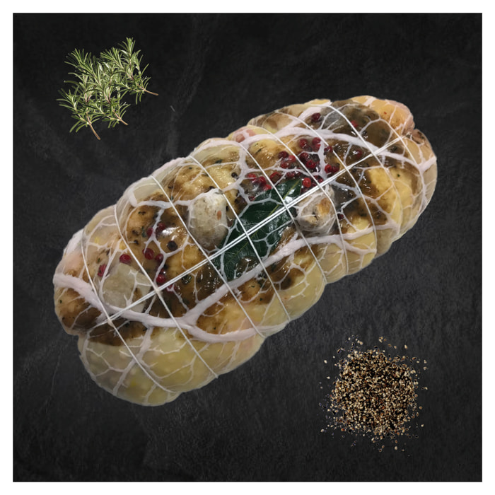 Rôti de chapon farci foie gras cèpes - 1,5kg - France