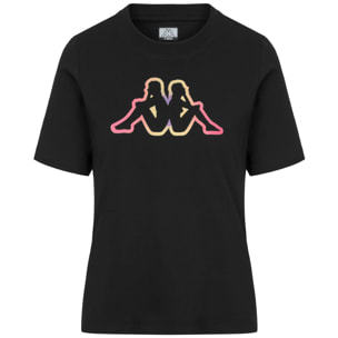 Kappa - T-Shirts & Top Donna Nero - Logo Inna
