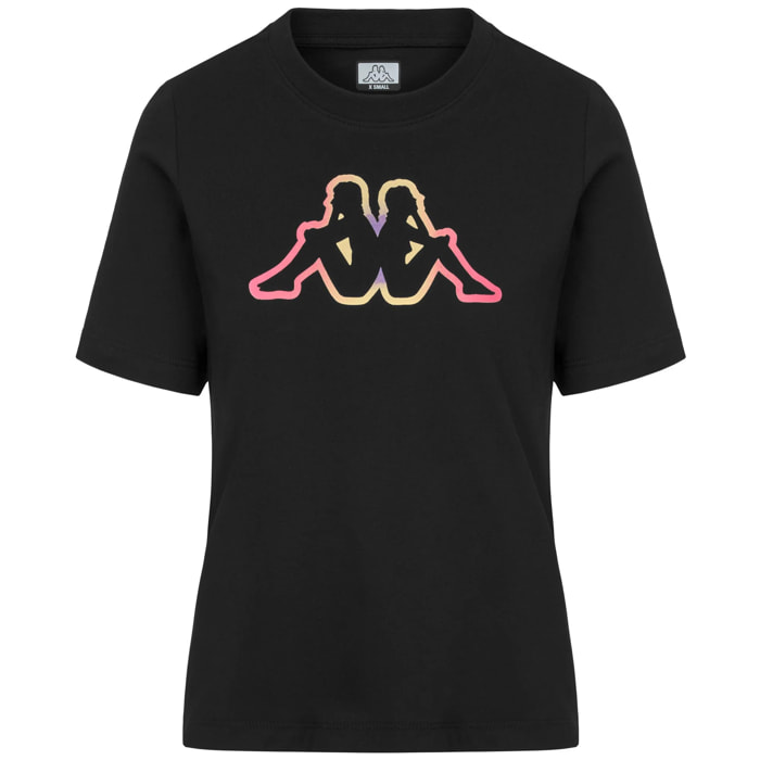Kappa - T-Shirts & Top Donna Nero - Logo Inna