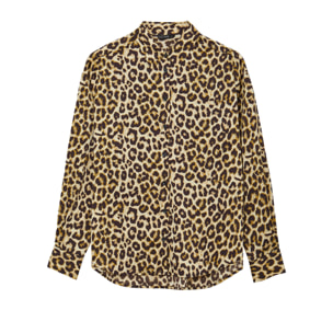 Camicia animalier in raso