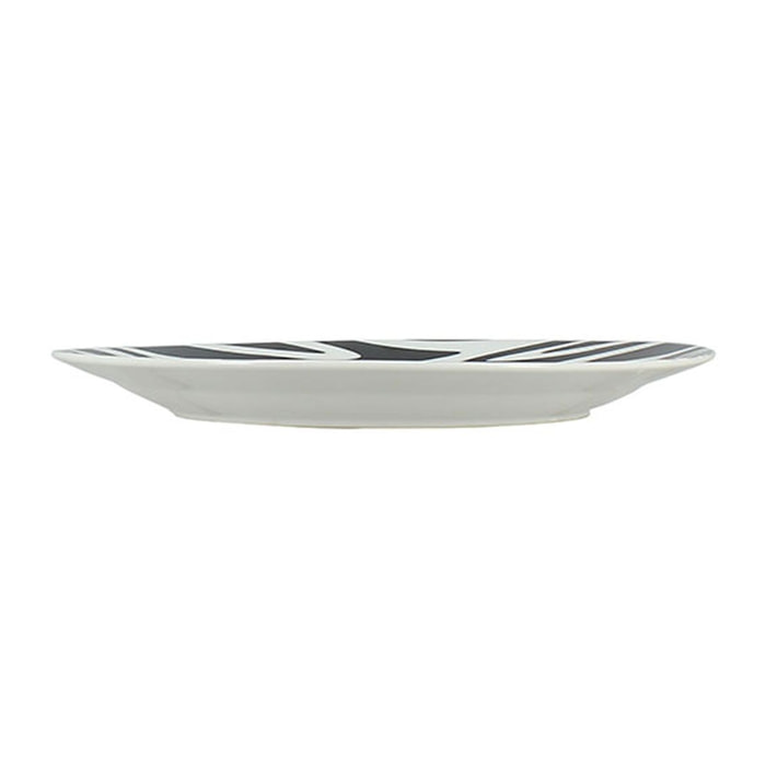 Lot de 6 assiettes plates 26,5cm en porcelaine à motif zèbre ANIMALS