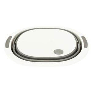 Bassine "Retractable" 8L avec bouchon de vidange gris et blanc