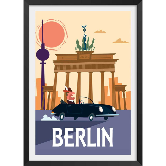 Affiche Un Week End à Berlin Affiche sous cadre noir