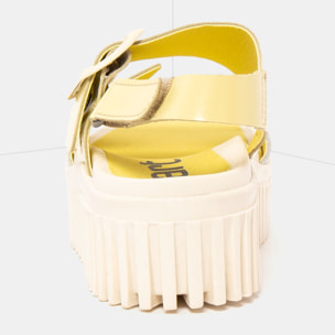 Sandalia de cuña 1578 MULTI PALE YELLOW-CREAM/BRIGHTON color Pale yellow-cream