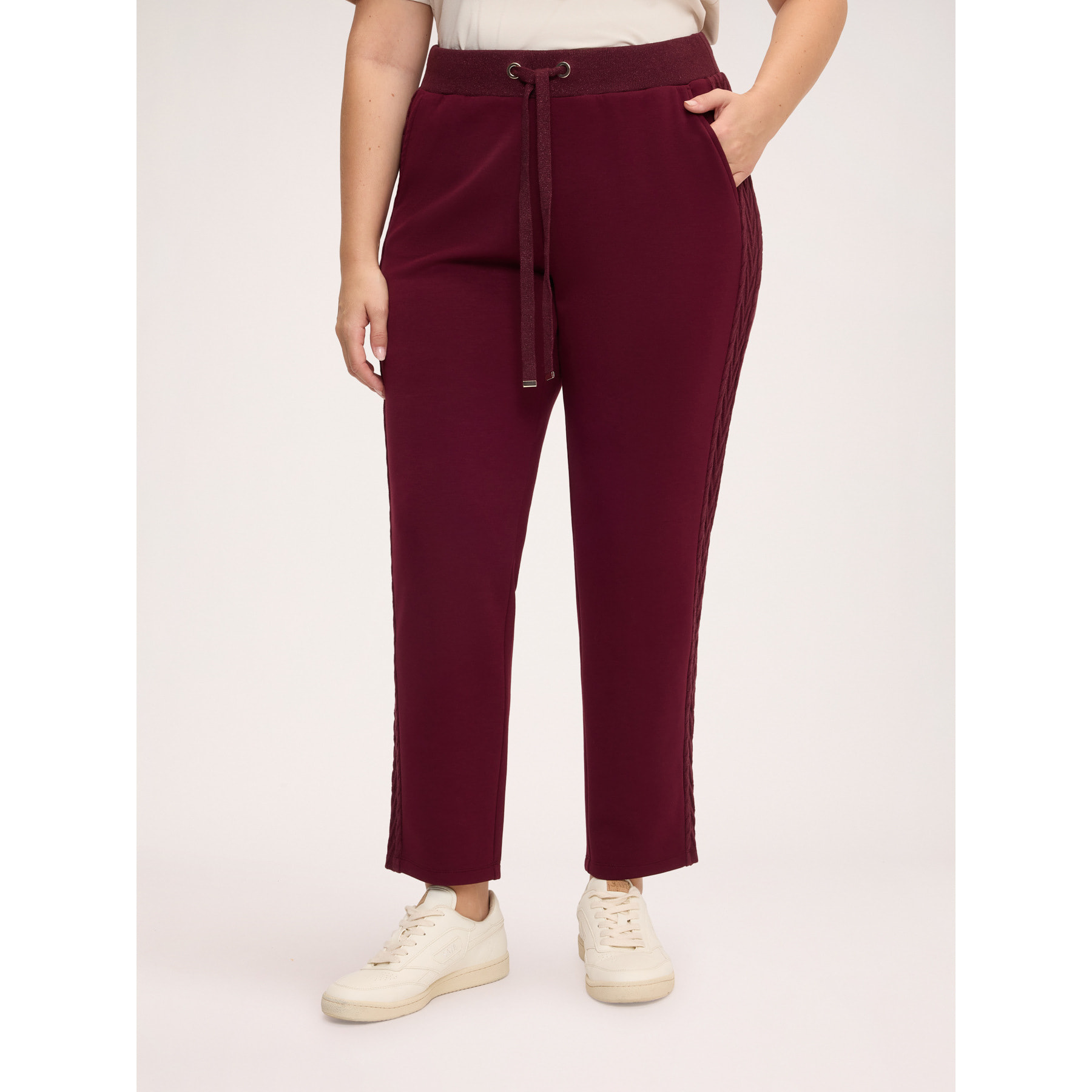 Fiorella Rubino - Jogger in misto modal con coulisse - Bordeaux