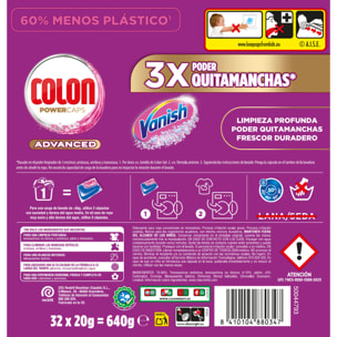 Colon - Detergente para la Ropa 128 Cápsulas Vanish Advanced