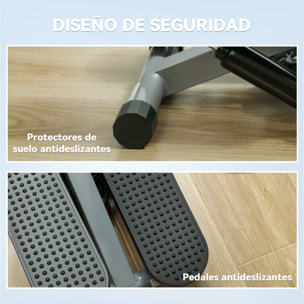 Mini Stepper para Hacer Ejercicio en Casa Máquina de Escalada Compacta con Bandas de Resistencia Monitor LCD Pedales Antideslizantes Ajustables en Altura para Entrenamiento de Cuerpo Gris