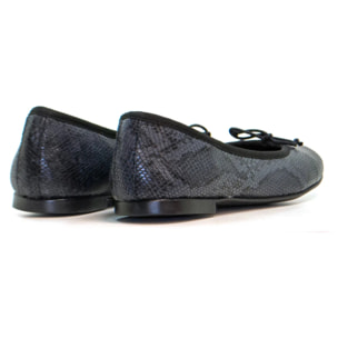 BAILARINA 166807 FABRICADO EN PIEL PITONE NEGRO