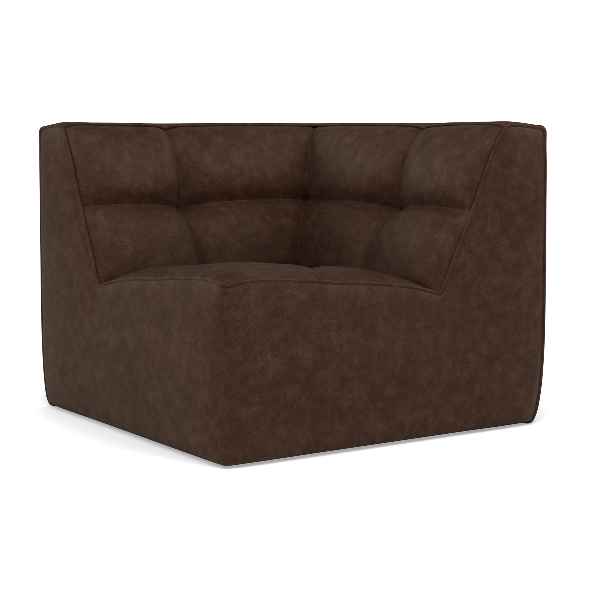 Alya - module d'angle en simili - Marron
