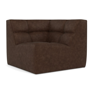 Alya - module d'angle en simili - Marron