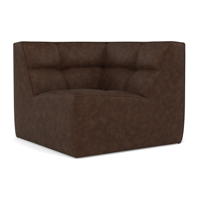 Alya - module d'angle en simili - Marron