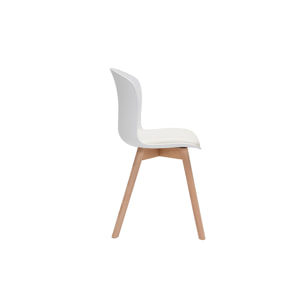 Chaises blanches et bois clair massif (lot de 2) ARISTA