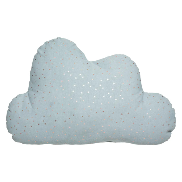 Coussin enfant "Berlingot" nuage - coton - bleu - 45x28 cm