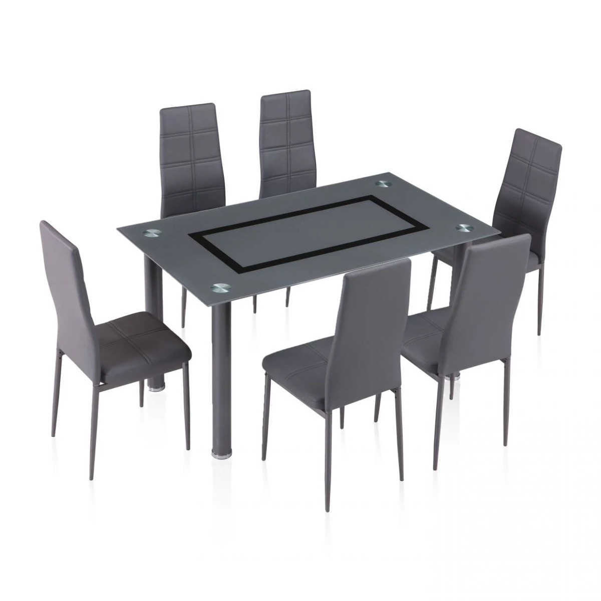 Mesa de comedor Gray Gris - Cristal gris