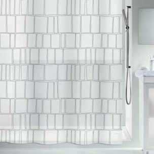 Rideau de douche PEVA CONSTRUCT 180x200cm Noir & Blanc Spirella
