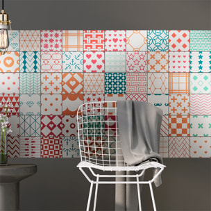 Stickers muraux - Sticker Mural Carrelage adhésif Cuisine Salle de Bain - 60 STICKERS CARRELAGES SCANDINAVE LAATAT