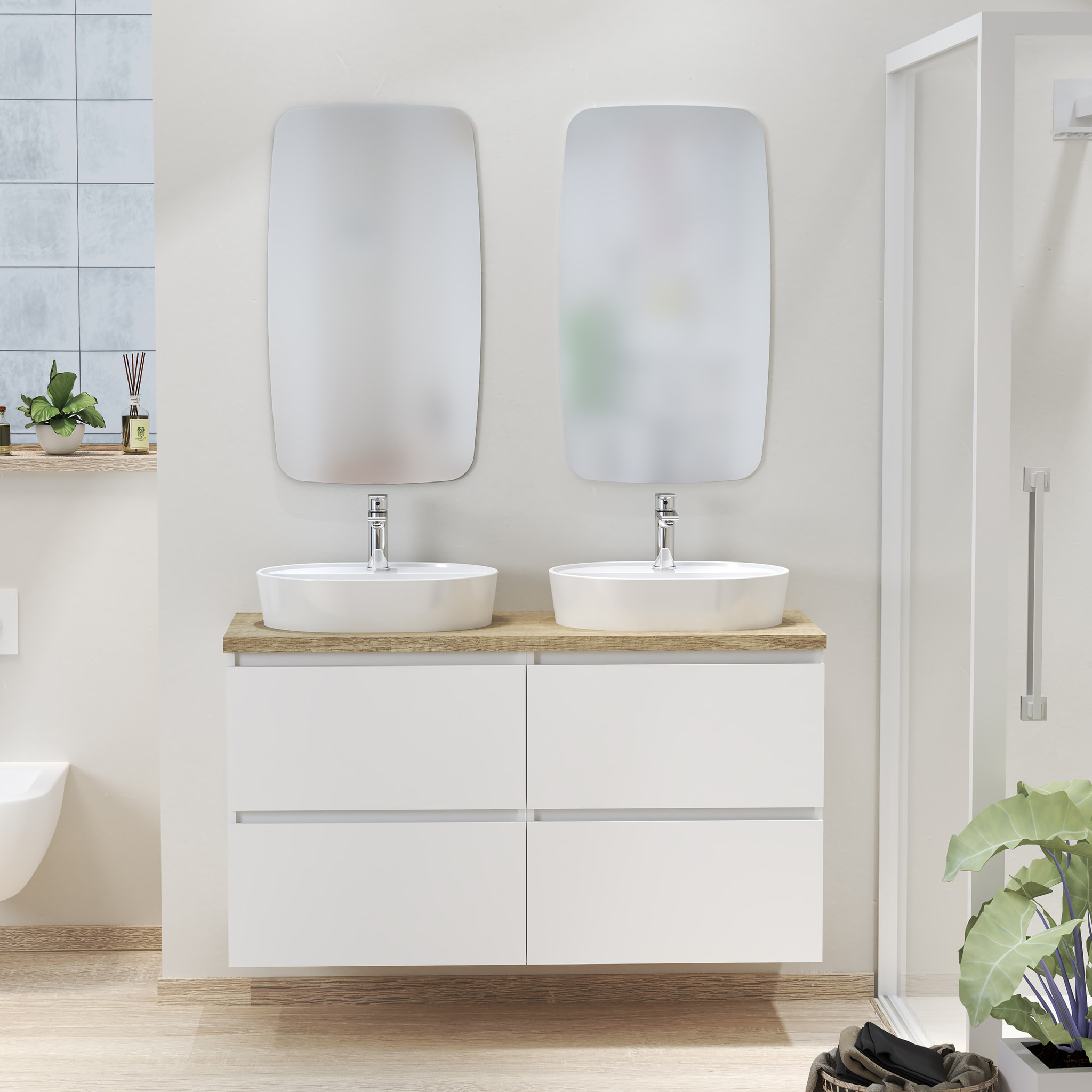 Ensemble de salle de bain NORDIK Alday, 120cm, Blanc Mat