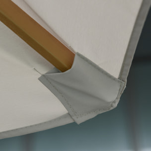Sombrilla Parasol de Jardín Ø300x250cm con Techo Ventilado y Poste Madera Gris