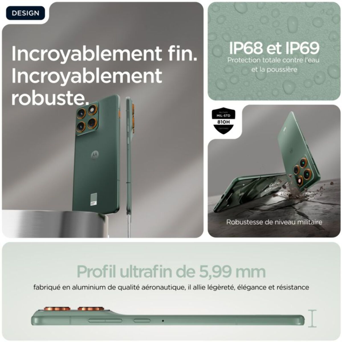 Smartphone MOTOROLA Smartphone MOTOROLA Edge70 512Go Gris 5G