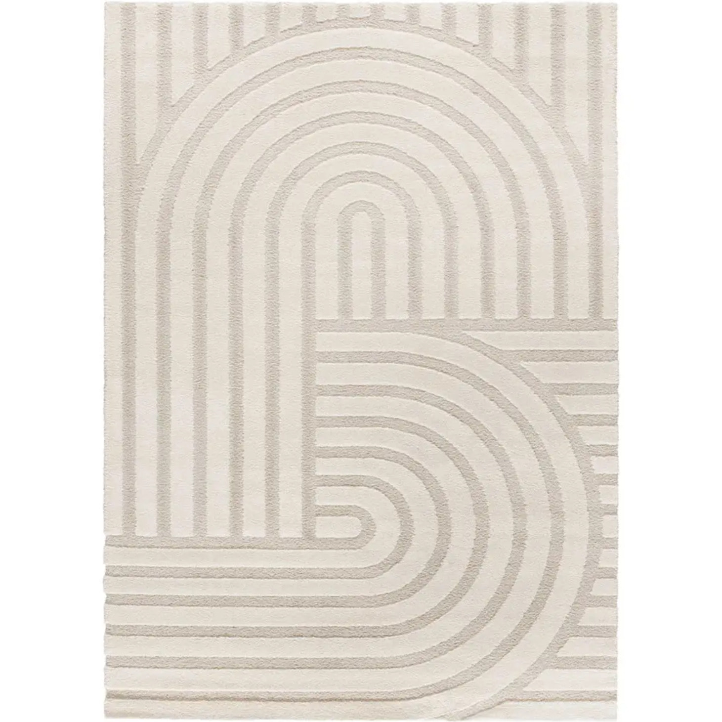 SNOWY Alfombra con relieve de estilo escandinavo en blanco, varias medidas disponibles.