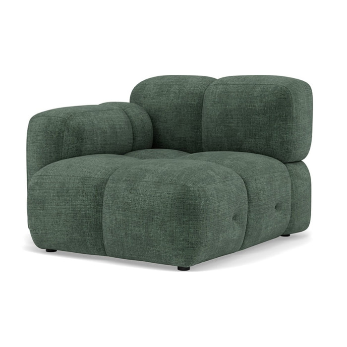 Grace - module d'assise gauche en velours texturé - Vert