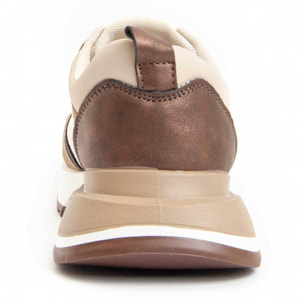 Sneaker De Plataforma - Beige - Altura: 3 Cm