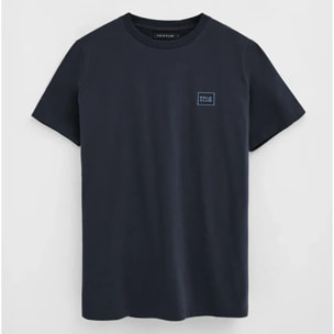 Camiseta azul marino de corte recto con parche Polo Club