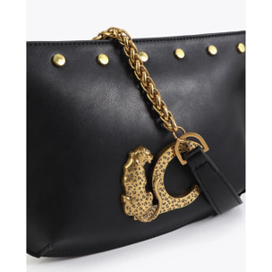 Borsa a tracolla LC con borchie animalier