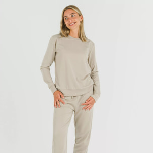 Pantalón largo básico deportivo beige