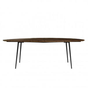 KIARA - Table à manger ovale 240x110cm plateau chevrons