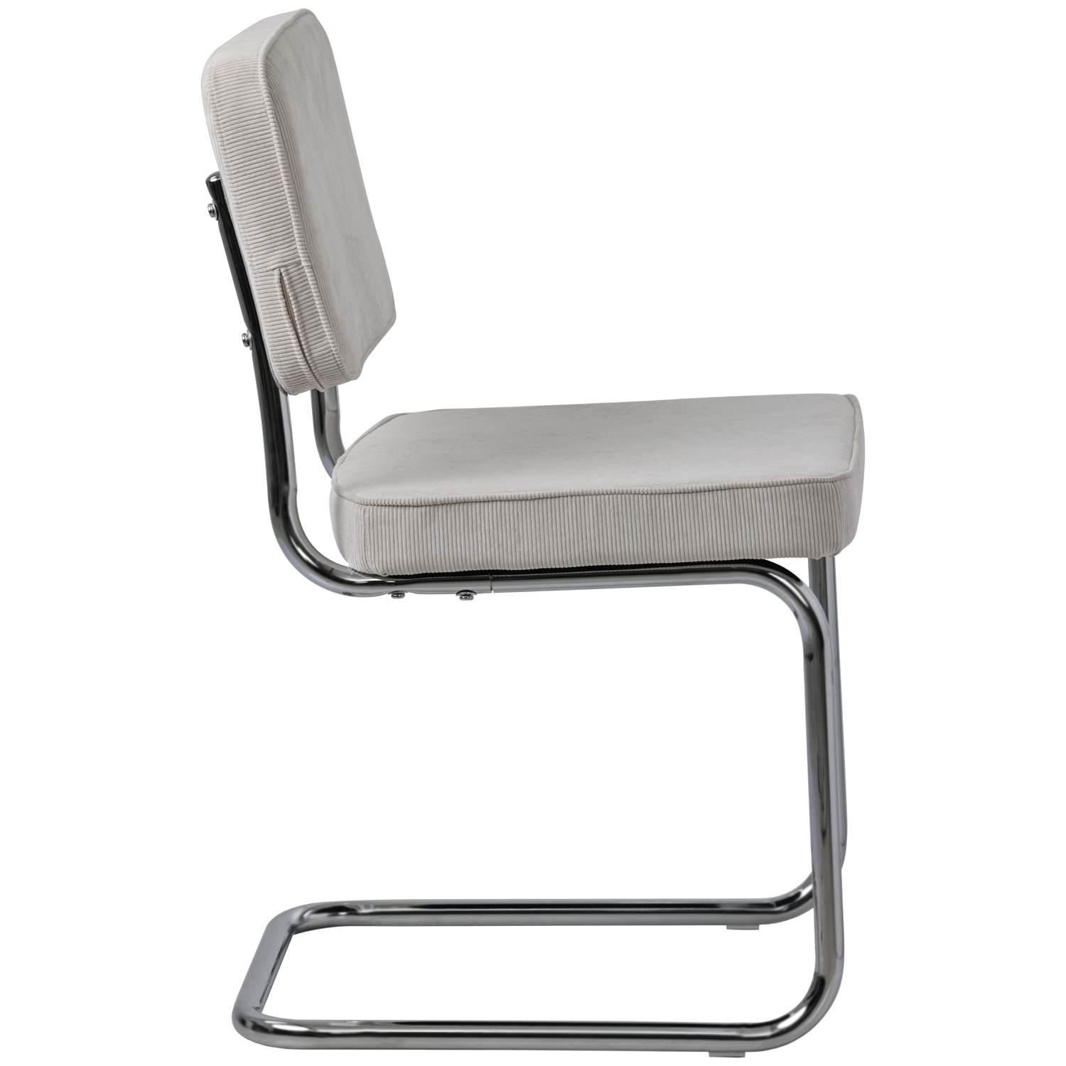 Lot de 2 chaises cantilever en velours côtelé beige MARIA