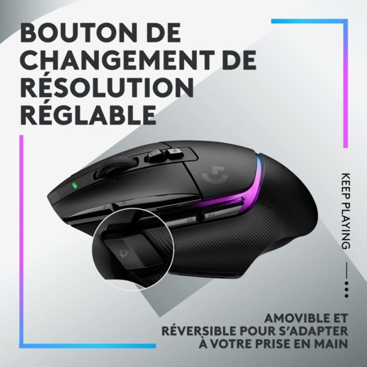 Souris Gamer Sans Fil LOGITECH G502X PLUS Lightspeed RVB Noir