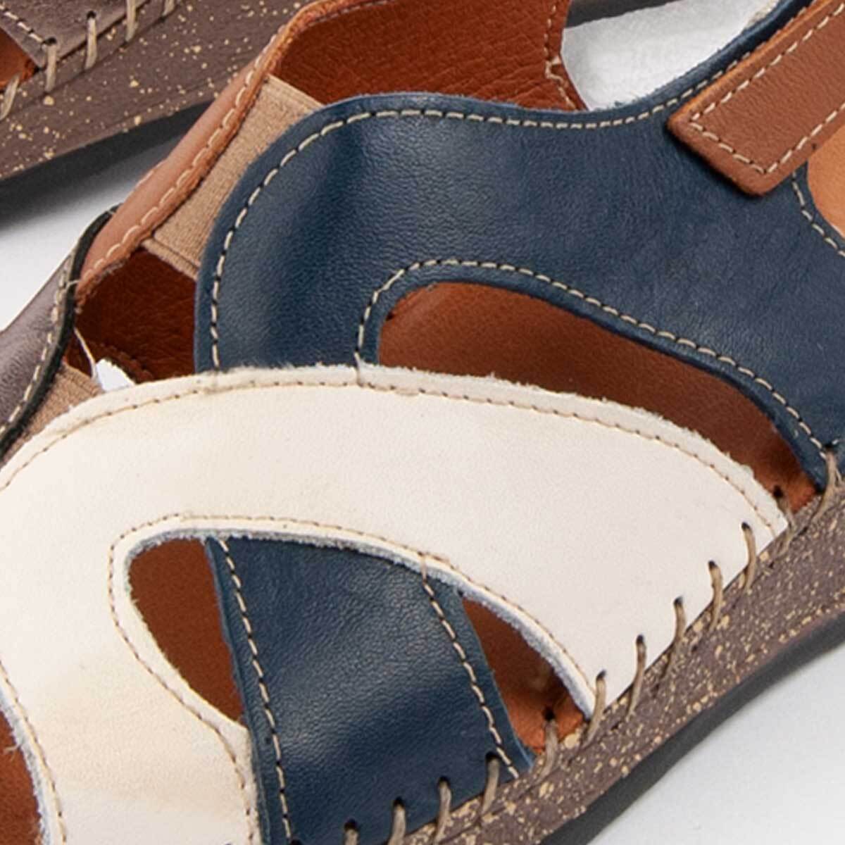 Sandalia De Cuña - Azul - Altura: 4 Cm