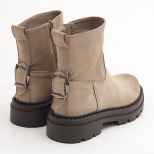 STIVALETTO FIBBIA POSTERIORE TAUPE
