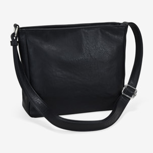 Bolso bandolera negro con bordado