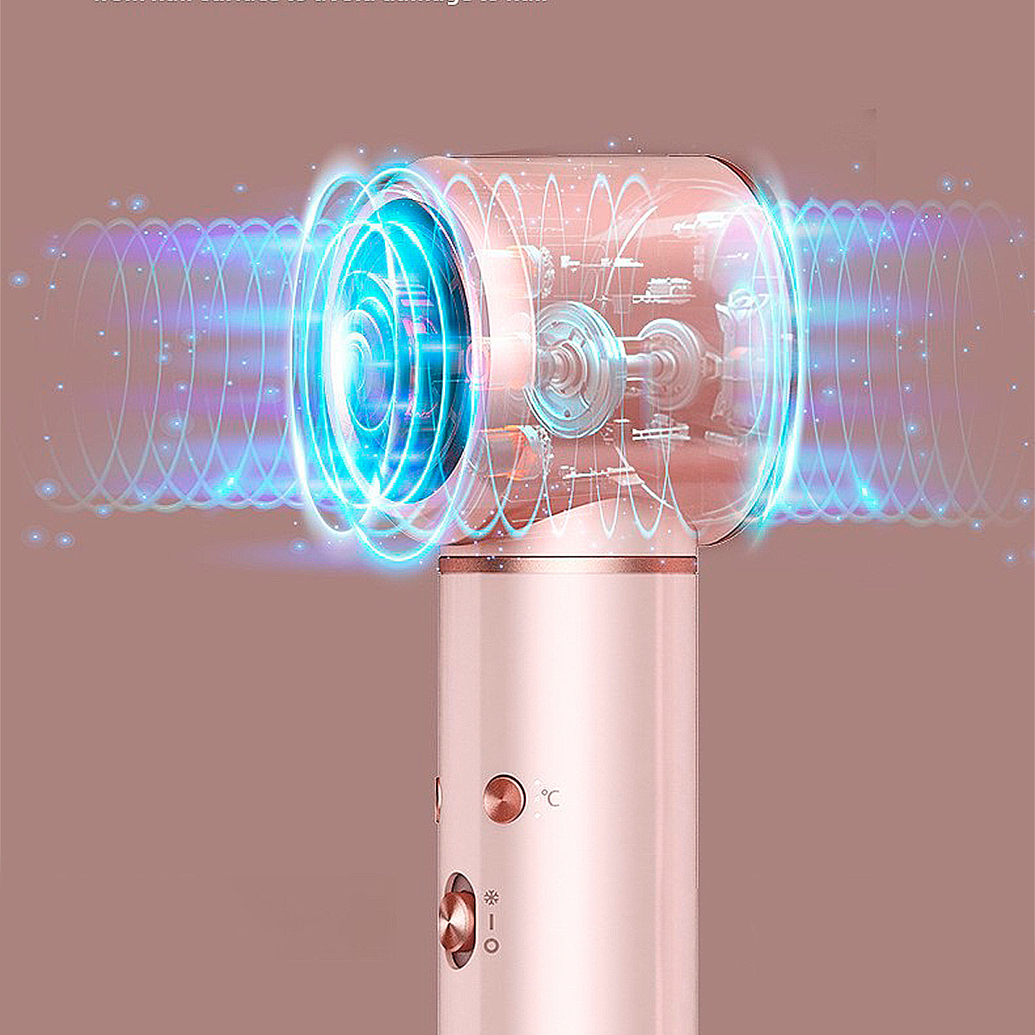 Stazione professionale di bellezza per capelli ionica 5 in 1: asciugacapelli, arricciacapelli, piastra. Grande potenza di 1300W, 3 temperature e 3 velocità.