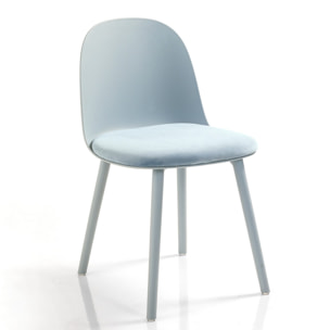 Tomasucci Lot de 4 Chaises JADE BLEU CLAIR