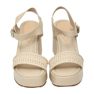 Sandali zeppa - tacco 9,50 cm - plateaux 3,0 cm