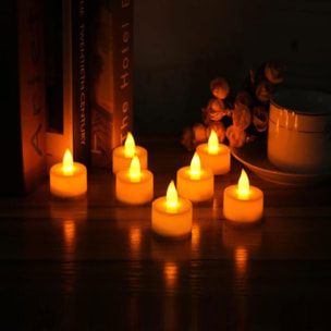 juego de 24 velas led en blanco cálido parpadeante ø3,8cm