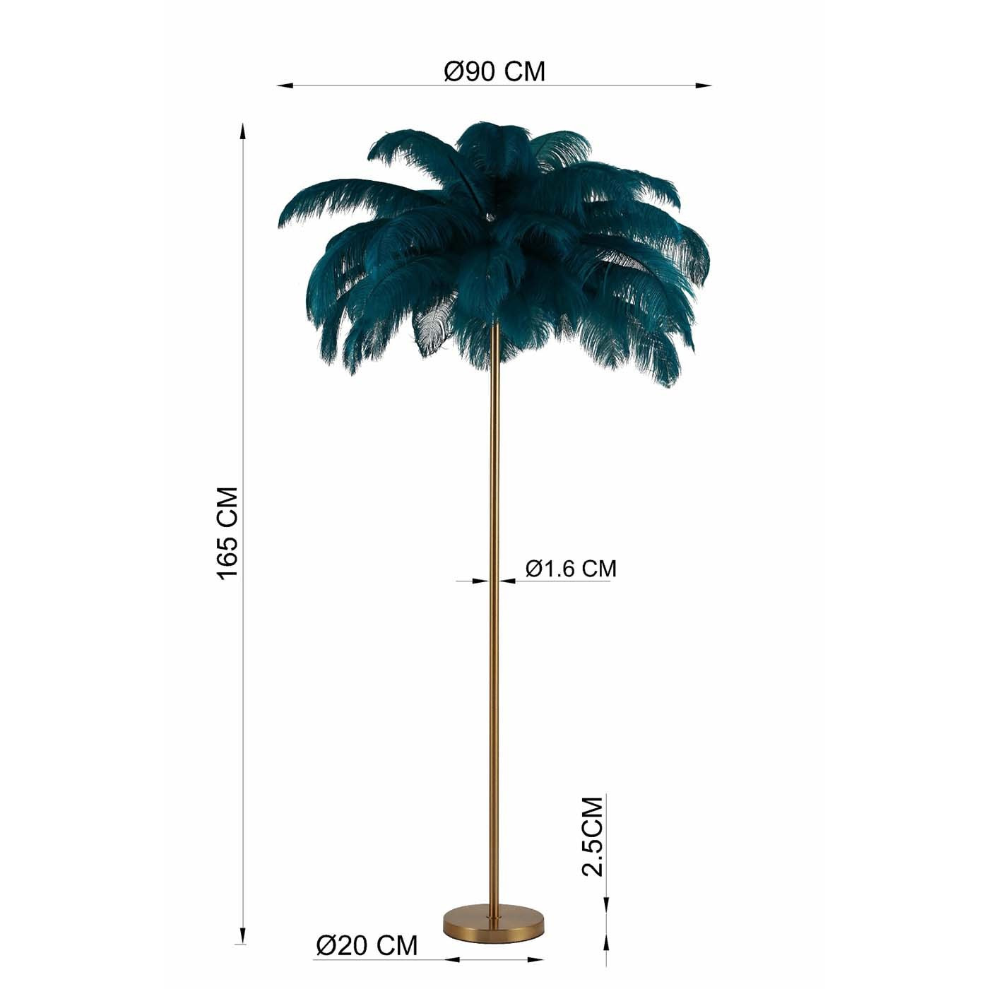 Lampadaire plumes 165cm vert Kare Design