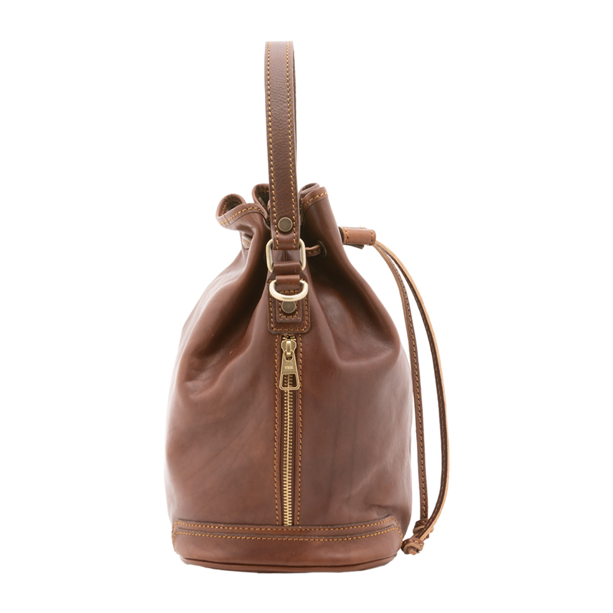 Borsa a secchiello  unisex In Vera pelle Made in Italy 24x30x16 cm