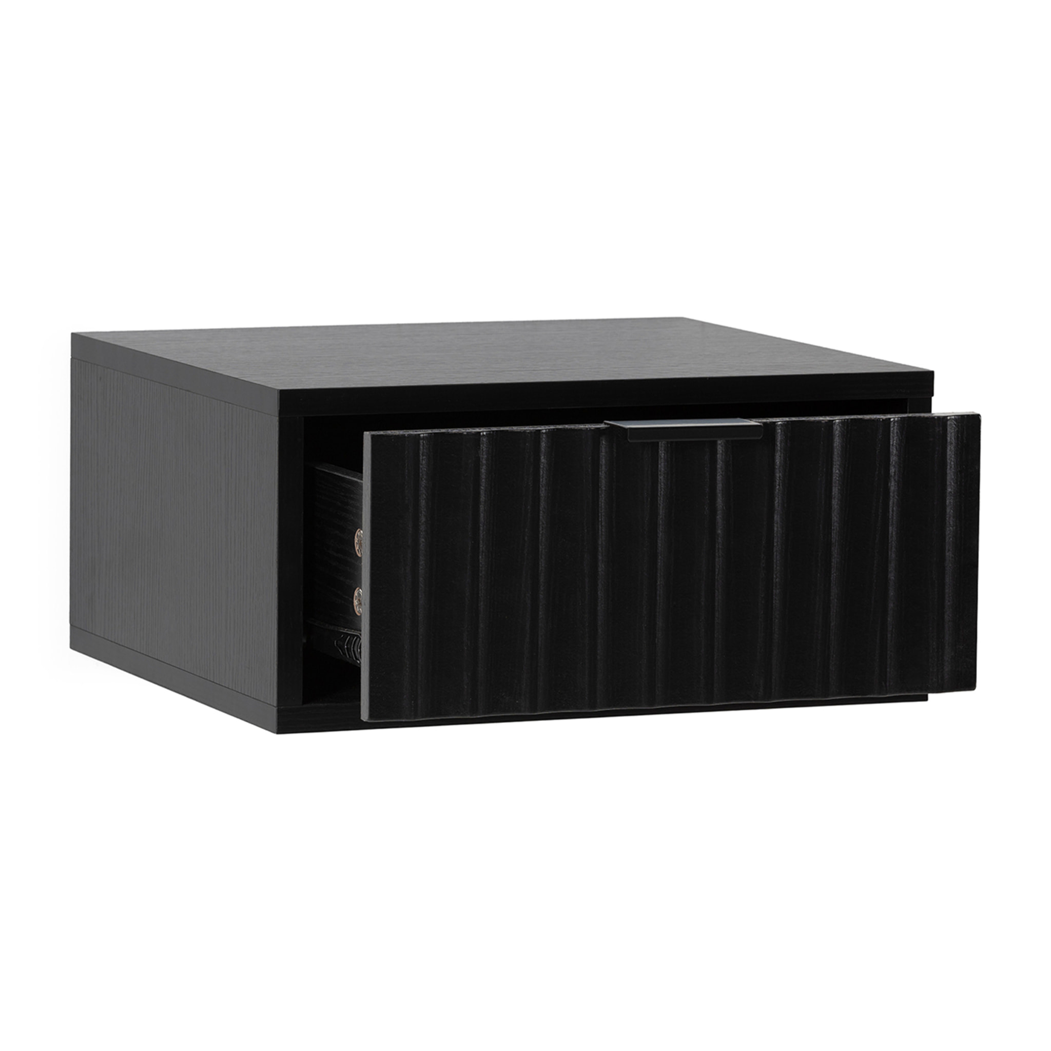 Mesita de noche flotante Lluvia 1 cajón color Negro