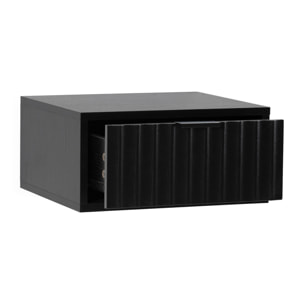 Mesita de noche flotante Lluvia 1 cajón color Negro