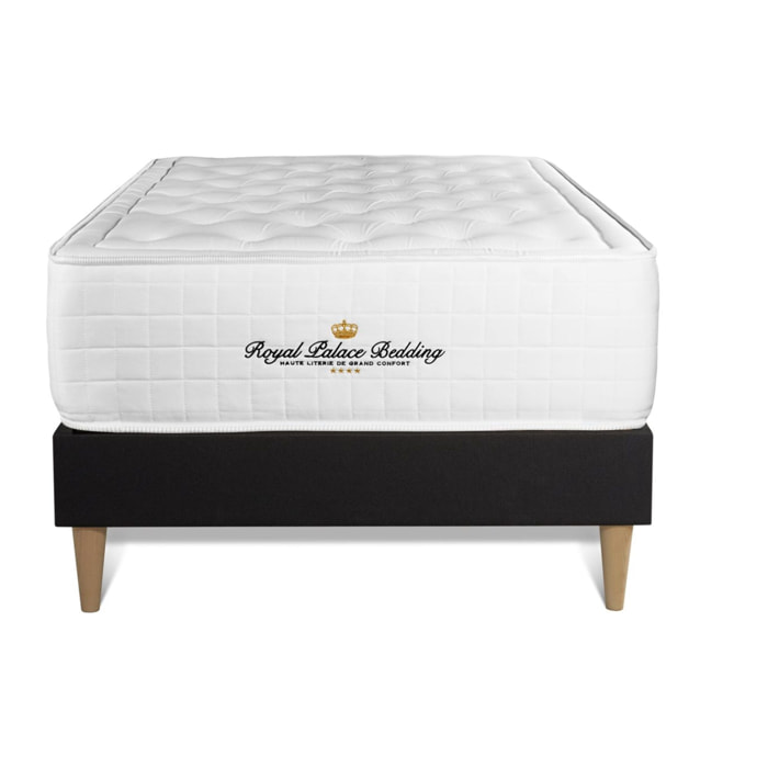 Ensemble Matelas à mémoire de forme maxi épaisseur Buckingham + Sommier Tapissier multi-lattes cm d'épaisseur - Matelas à Mémoire de forme de 30cm d'épaisseur - 1 place