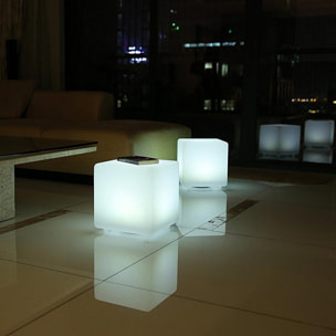 Cube lumineux solaire multicolore CASY H30cm