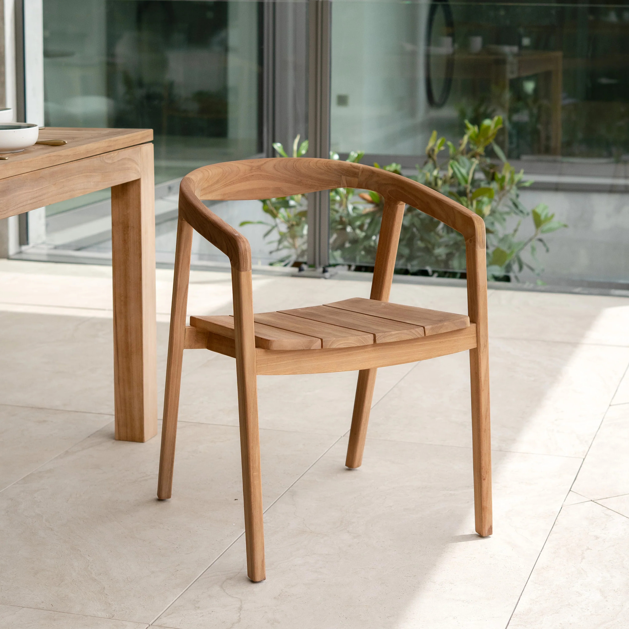 Chaise de jardin en bois de teck massif - Kora